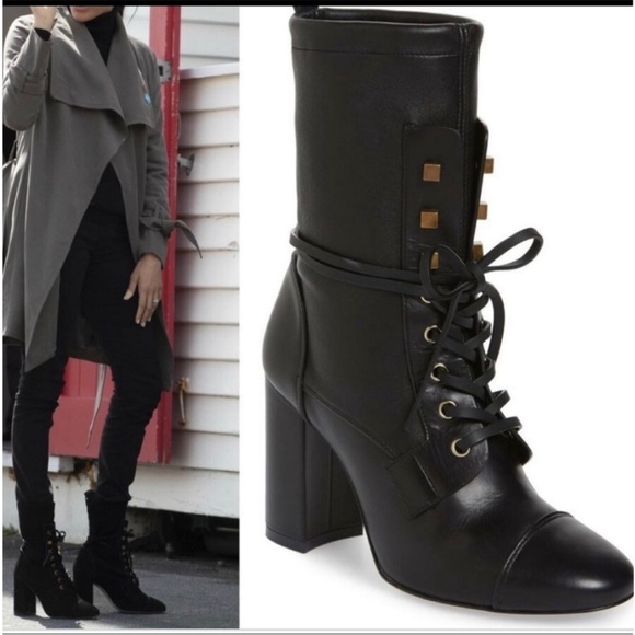 Stuart Weitzman Black Leather Heeled Boots - Picture 2 of 14